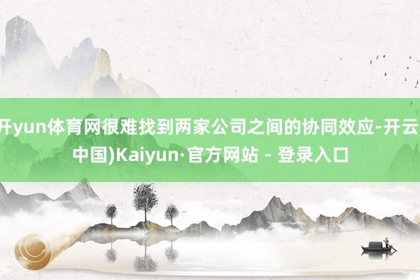 开yun体育网很难找到两家公司之间的协同效应-开云(中国)Kaiyun·官方网站 - 登录入口