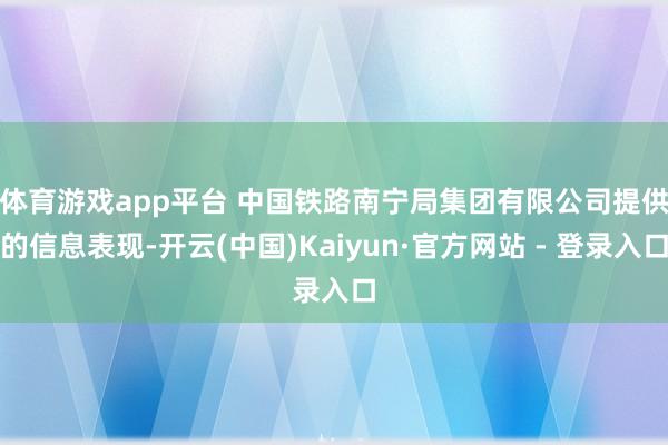 体育游戏app平台 　　中国铁路南宁局集团有限公司提供的信息表现-开云(中国)Kaiyun·官方网站 - 登录入口