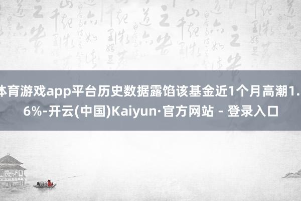 体育游戏app平台历史数据露馅该基金近1个月高潮1.36%-开云(中国)Kaiyun·官方网站 - 登录入口