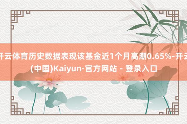 开云体育历史数据表现该基金近1个月高潮0.65%-开云(中国)Kaiyun·官方网站 - 登录入口