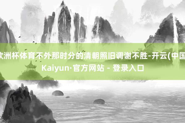 欧洲杯体育不外那时分的清朝照旧调谢不胜-开云(中国)Kaiyun·官方网站 - 登录入口