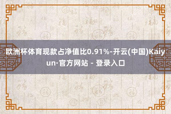 欧洲杯体育现款占净值比0.91%-开云(中国)Kaiyun·官方网站 - 登录入口