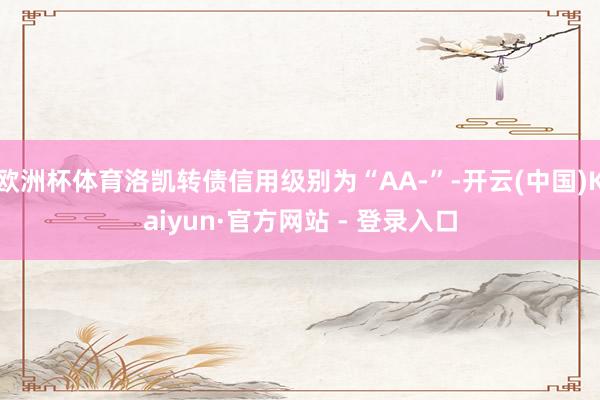 欧洲杯体育洛凯转债信用级别为“AA-”-开云(中国)Kaiyun·官方网站 - 登录入口