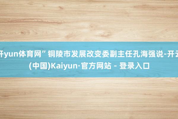 开yun体育网”铜陵市发展改变委副主任孔海强说-开云(中国)Kaiyun·官方网站 - 登录入口