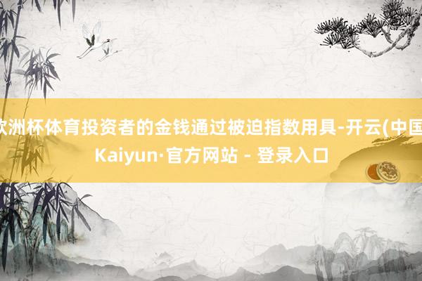 欧洲杯体育投资者的金钱通过被迫指数用具-开云(中国)Kaiyun·官方网站 - 登录入口